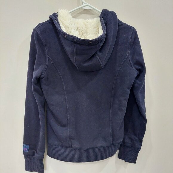 Aeropostale Faux Fur Lined Navy Pea Coat (Size S) - Picture 4 of 6